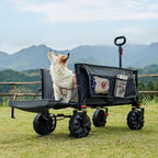 Trolley 300L Folding Beach Cart with Brakes Adjustable