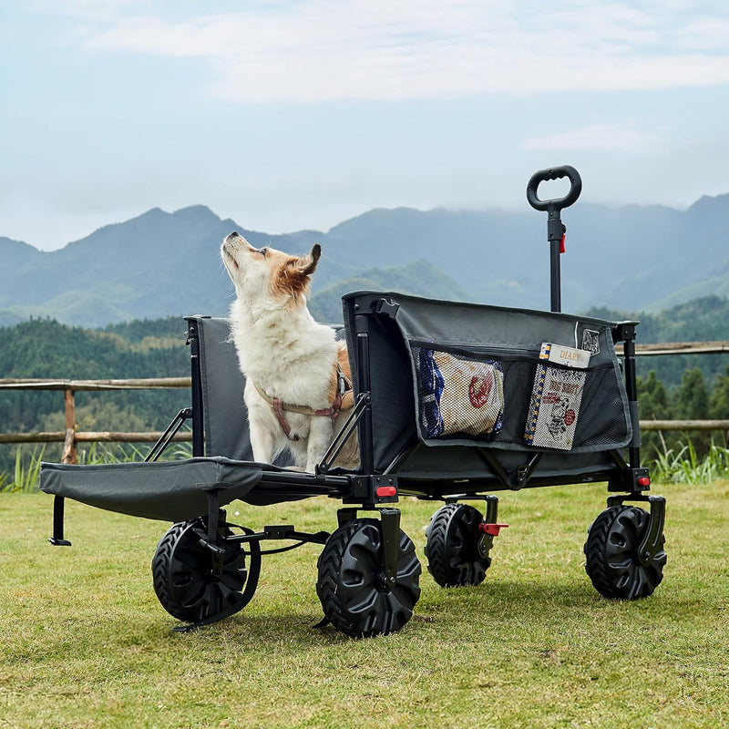 Trolley 300L with Brakes Folding Beach Cart Tailgate