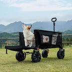 Trolley 300L Folding Beach Cart with Brakes Adjustable