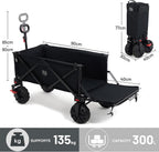 Trolley 300L with Brakes Folding Beach Cart Tailgate