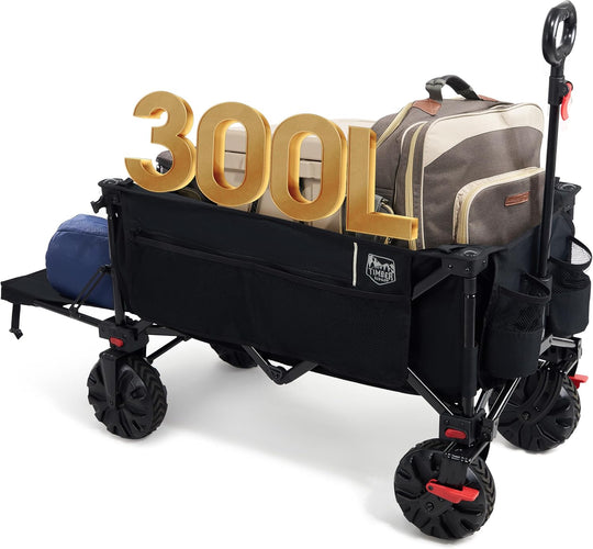 Trolley 300L with Brakes Folding Beach Cart Tailgate