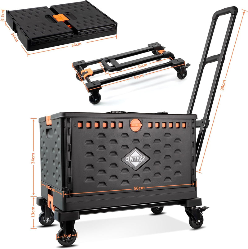 Trolley Foldable Utility Cart Wagon with One Separate