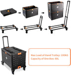 Trolley Foldable Utility Cart Wagon with One Separate