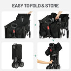 Trolley on Wheels with Adjustable Handle 200L Folding