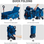 Trolley on Wheels with Adjustable Handle 200L Folding