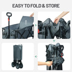 Trolley on Wheels with Adjustable Handle 200L Folding