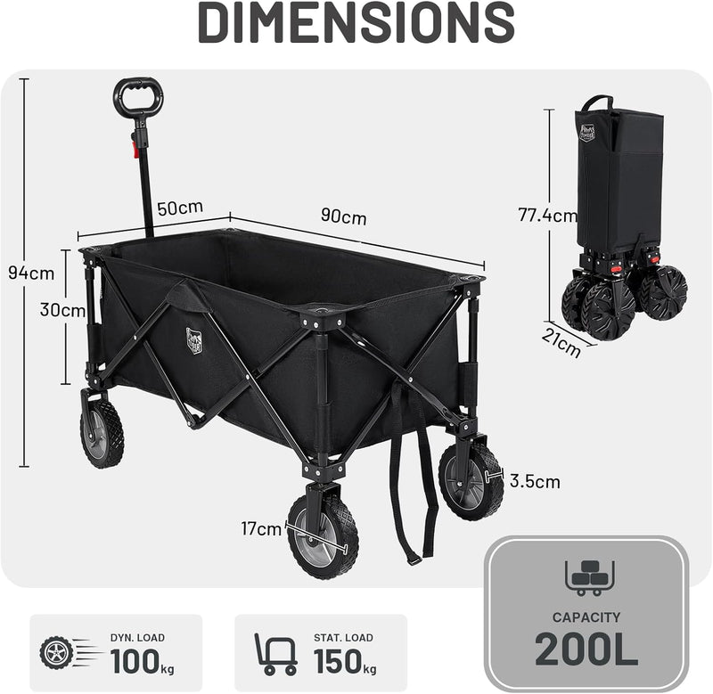 Festival Trolley on Wheels with Adjustable Handle 200L