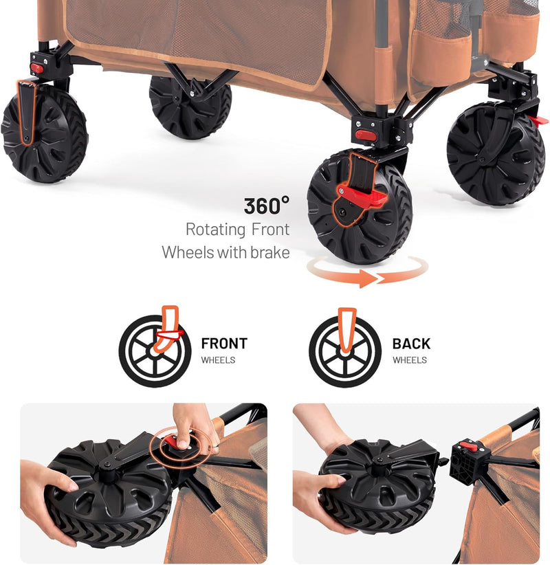 Festival Trolley on Wheels with Brakes 200L Foldable