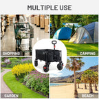 Trolley on Wheels with Brakes 200L Foldable Camping