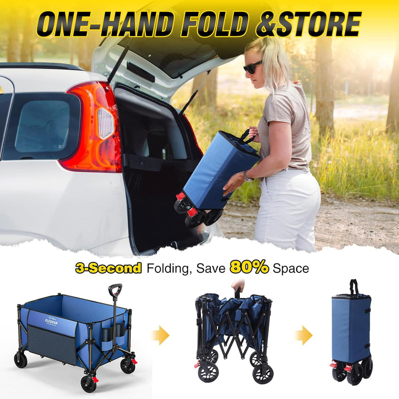 Trolley Cart with Brake 150L Folding Camping Adjustable