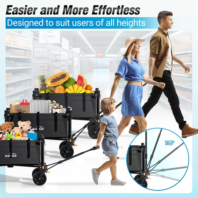 Trolley Cart with Brake 150L Folding Camping Adjustable