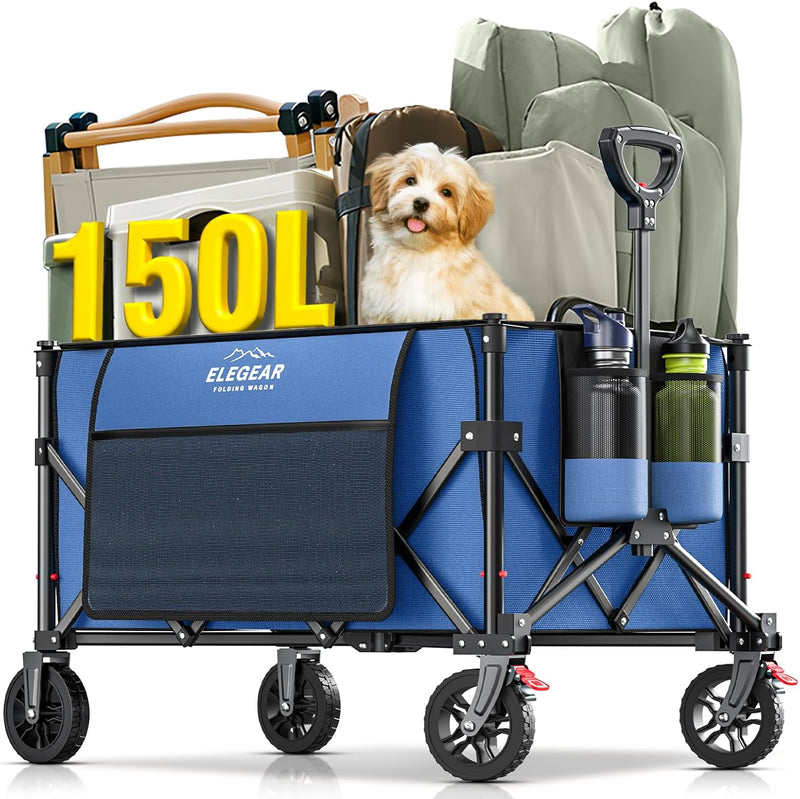 Trolley Cart with Brake 150L Folding Camping Adjustable