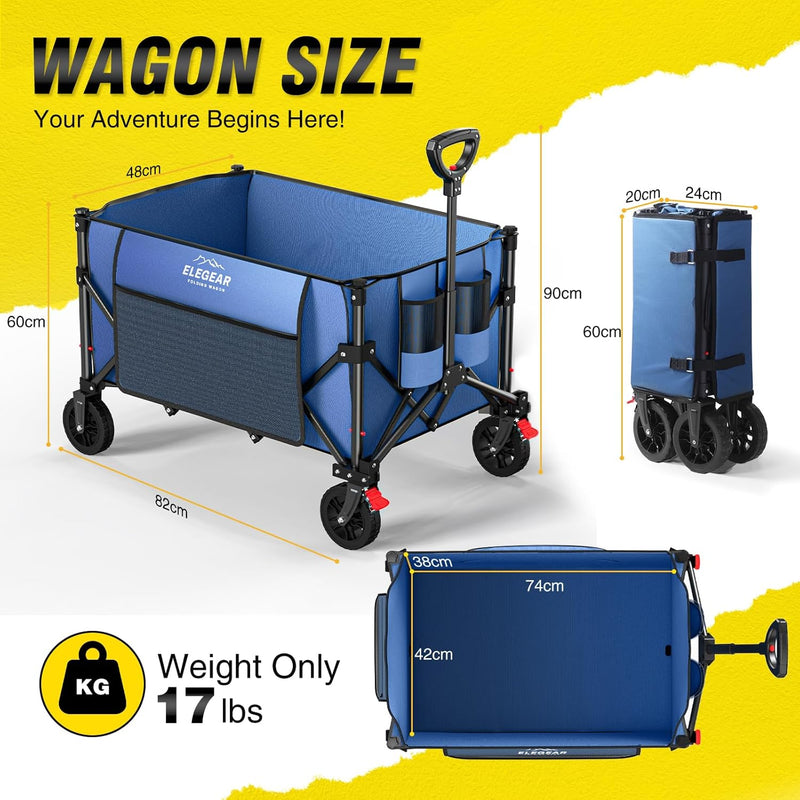Trolley Cart with Brake 150L Folding Camping Adjustable