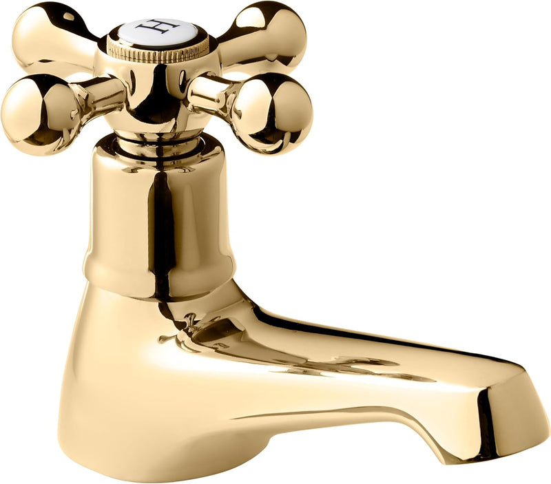 Tudor Bath Taps Traditional Brass Victorian Style Cross (Set of 2)