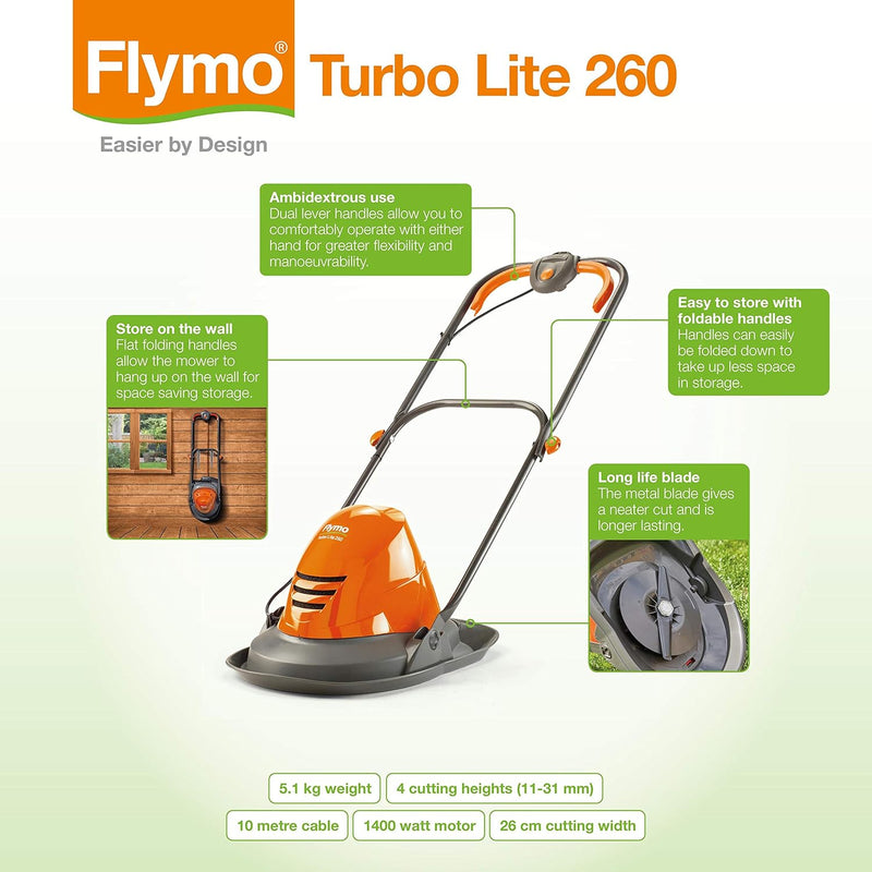 Turbo Lite 260 Electric Hover Lawn Mower W