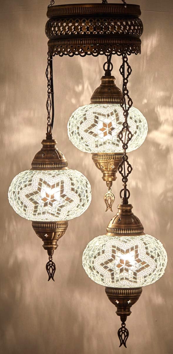 Turkish Moroccan Mosaic Chandelier Lamp Handmade Hanging Ceiling