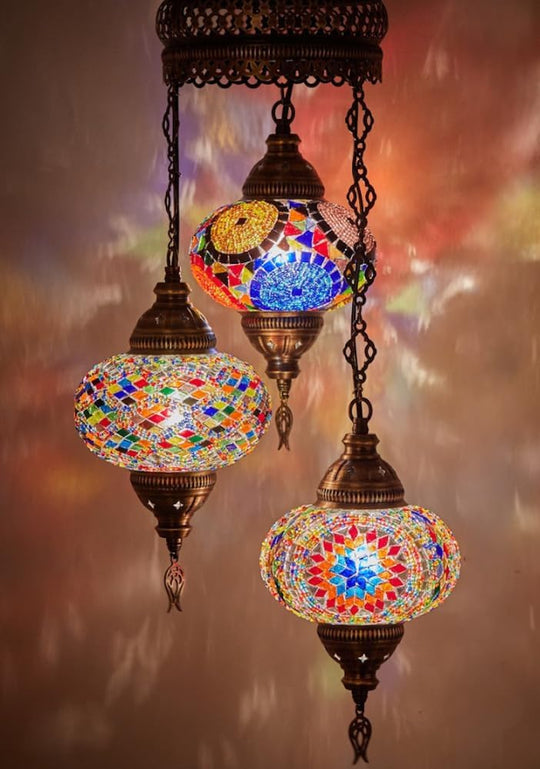 Turkish Moroccan Mosaic Chandelier Lamp Handmade Hanging Ceiling