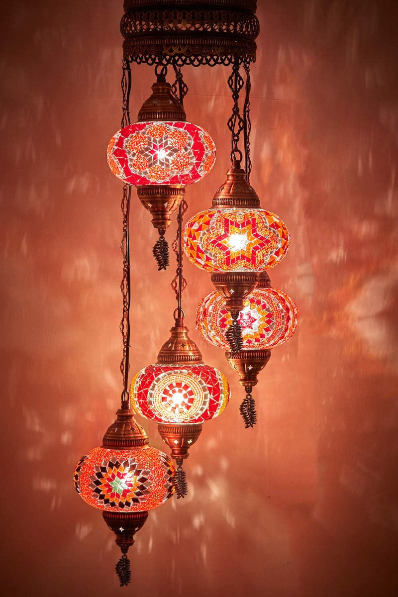 Turkish Moroccan Mosaic Chandelier Lamp Handmade Hanging Ceiling
