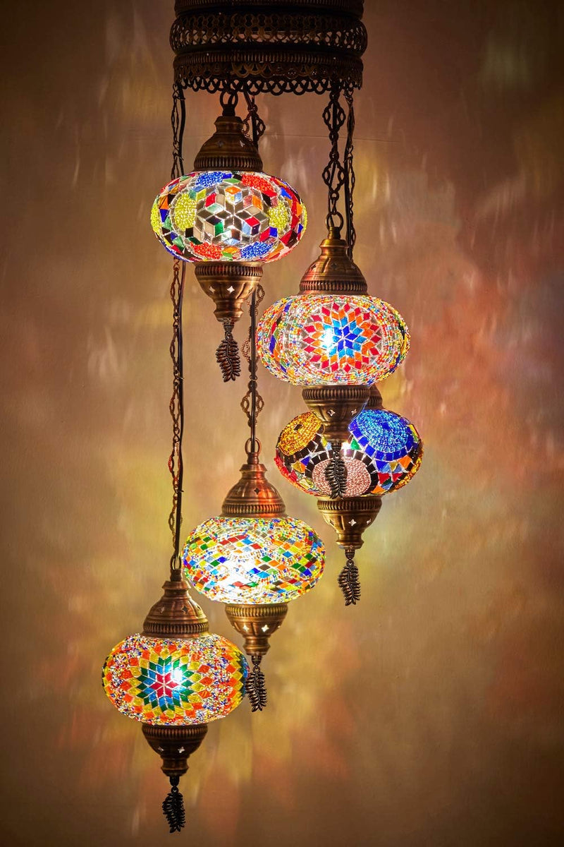 Turkish Moroccan Mosaic Chandelier Lamp Handmade Hanging Ceiling