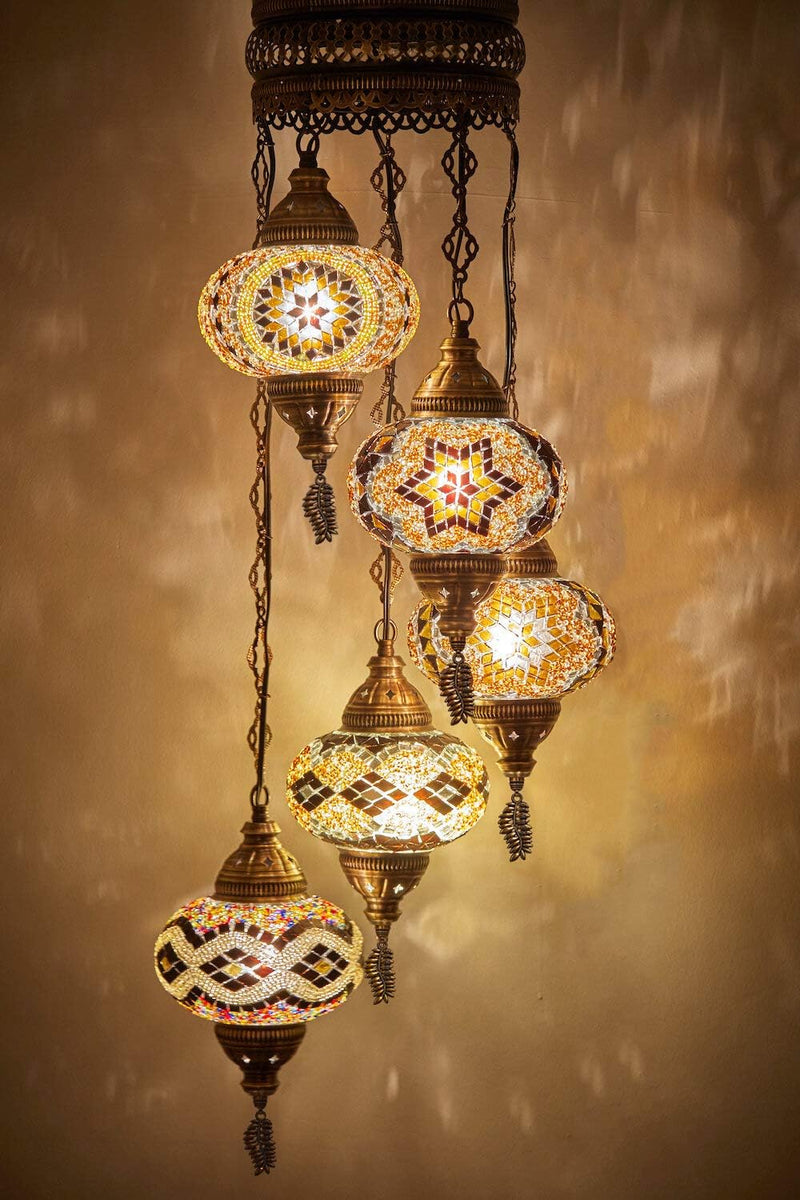 Turkish Moroccan Mosaic Chandelier Lamp Handmade Hanging Ceiling
