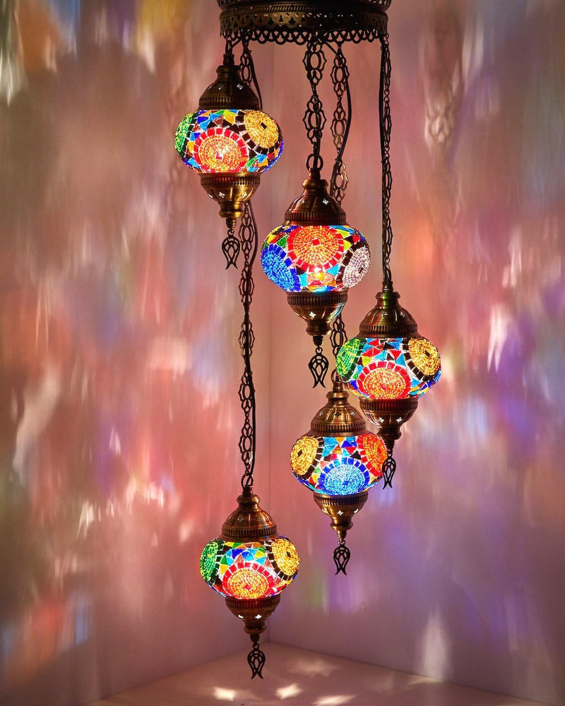 Turkish Moroccan Mosaic Chandelier Lamp Handmade Hanging Ceiling
