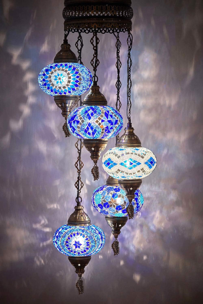 Turkish Moroccan Mosaic Chandelier Lamp Handmade Hanging Ceiling