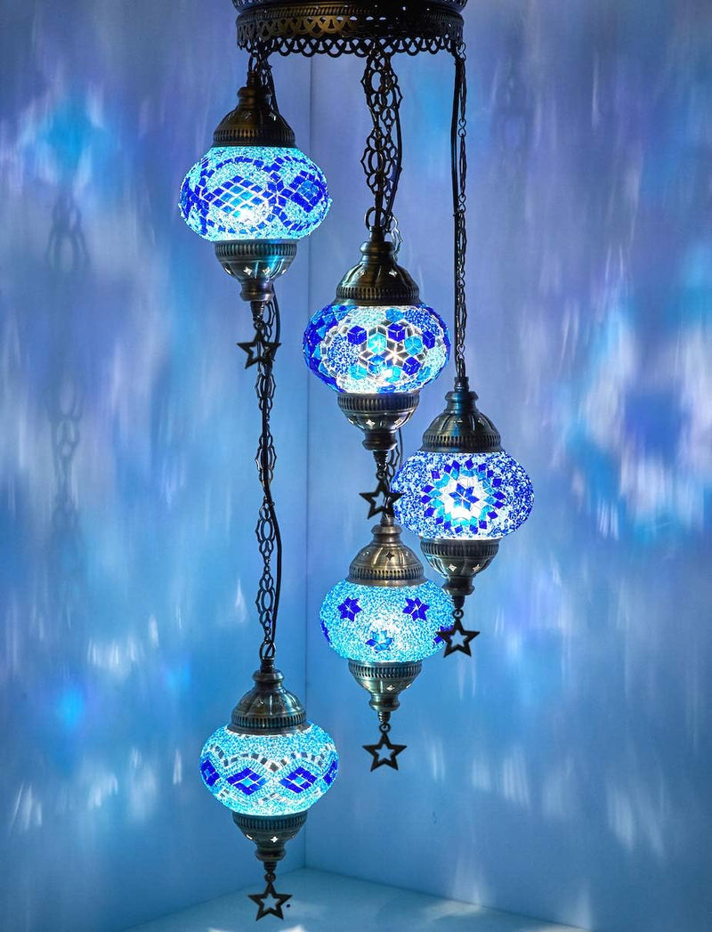 Turkish Moroccan Mosaic Chandelier Lamp Handmade Hanging Ceiling