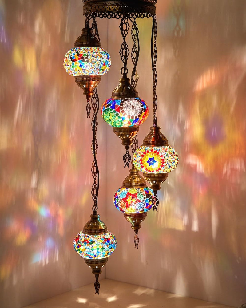 Turkish Moroccan Mosaic Chandelier Lamp Handmade Hanging Ceiling