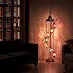 Turkish Moroccan Mosaic Floor Lamp 7 Globes 5FT