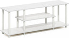 Turn-N-Tube 3-Tier Tool-Free TV Stand Oak