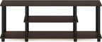 Turn-N-Tube 3-Tier Tool-Free TV Stand Oak