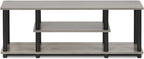 Turn-N-Tube 3-Tier Tool-Free TV Stand Oak