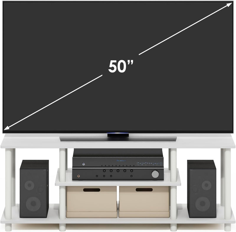 Turn-N-Tube 3-Tier Tool-Free TV Stand Oak