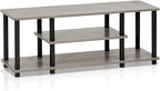 Turn-N-Tube 3-Tier Tool-Free TV Stand Oak