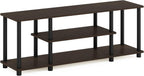 Turn-N-Tube 3-Tier Tool-Free TV Stand Oak