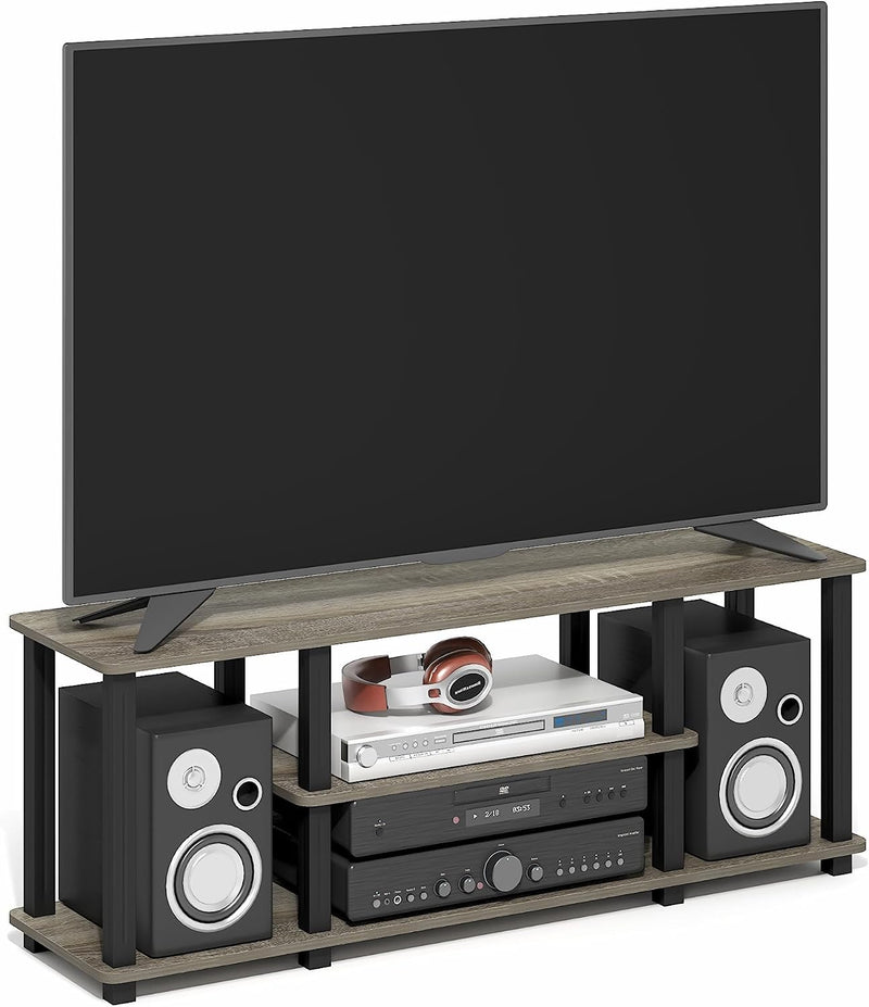 Turn-N-Tube 3-Tier Tool-Free TV Stand Oak