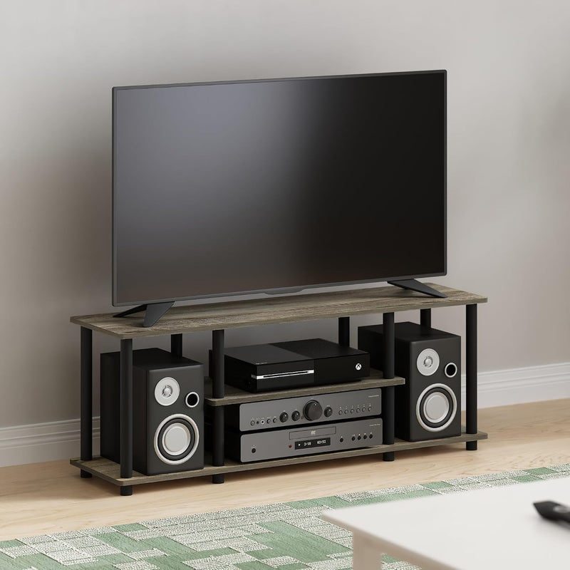Turn-N-Tube 3-Tier Tool-Free TV Stand Oak