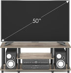 Turn-N-Tube 3-Tier Tool-Free TV Stand Oak