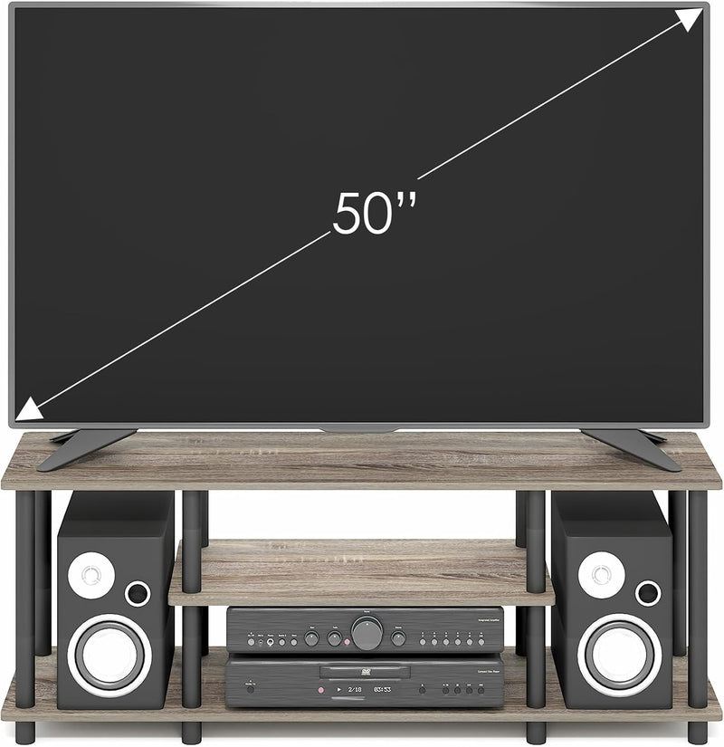 Turn-N-Tube 3-Tier Tool-Free TV Stand Oak