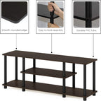 Turn-N-Tube 3-Tier Tool-Free TV Stand Oak