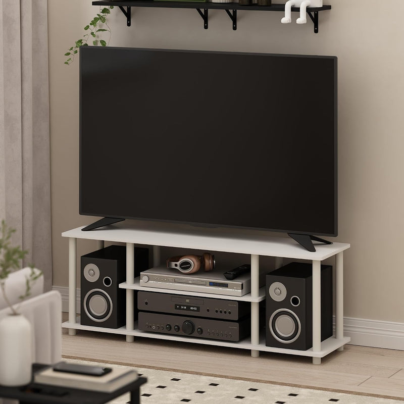 Turn-N-Tube 3-Tier Tool-Free TV Stand Oak