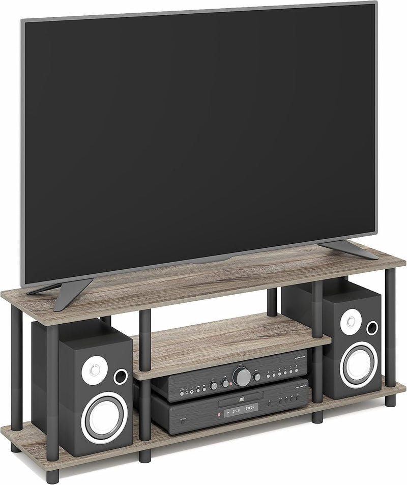 Turn-N-Tube 3-Tier Tool-Free TV Stand Oak