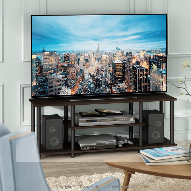 Turn-N-Tube 3-Tier Tool-Free TV Stand Oak