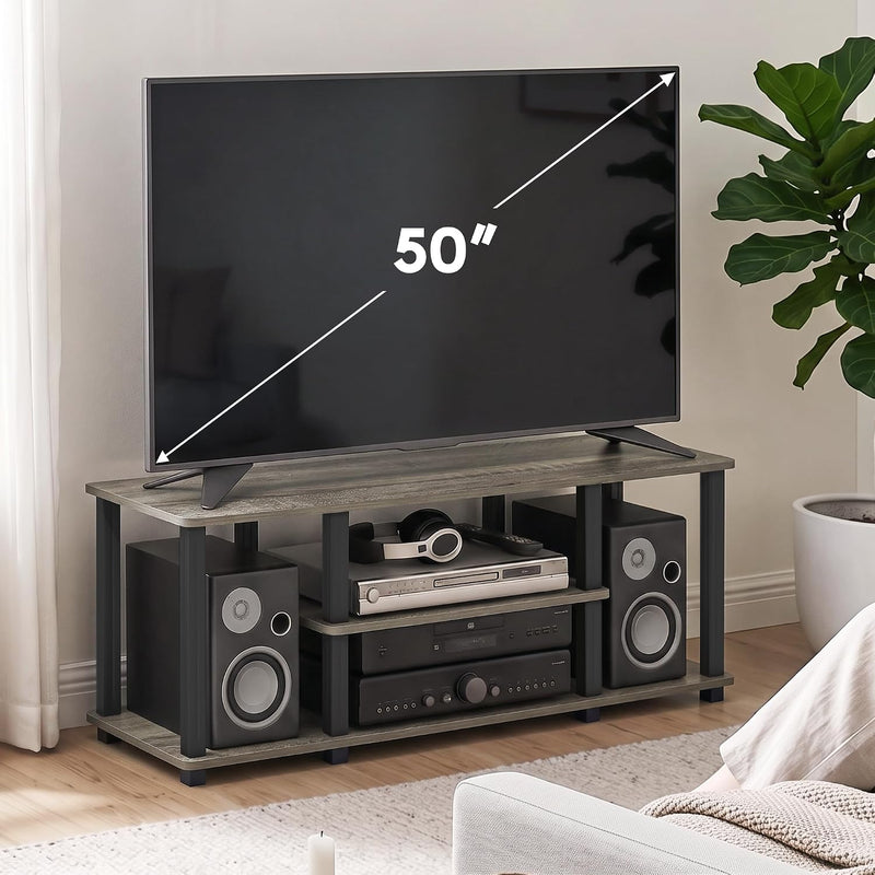 Turn-N-Tube 3-Tier Tool-Free TV Stand Oak