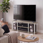 Turn-N-Tube 3-Tier Tool-Free TV Stand Walnut