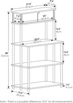 Turn-N-Tube Bakers Rack with Wheels 4-Tier Kitchen Storage