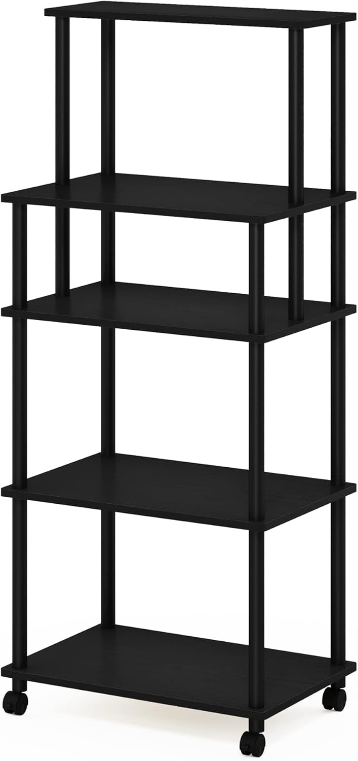 Turn-N-Tube Bakers Rack with Wheels 4-Tier Kitchen Storage