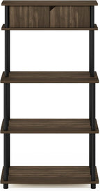 Turn-N-Tube Bakers Rack with Wheels 4-Tier Kitchen Storage