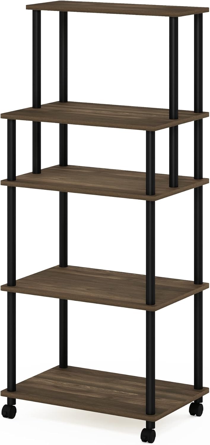 Turn-N-Tube Bakers Rack with Wheels 4-Tier Kitchen Storage