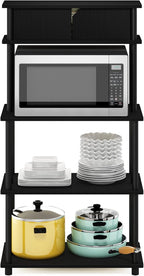 Turn-N-Tube Bakers Rack with Wheels 4-Tier Kitchen Storage